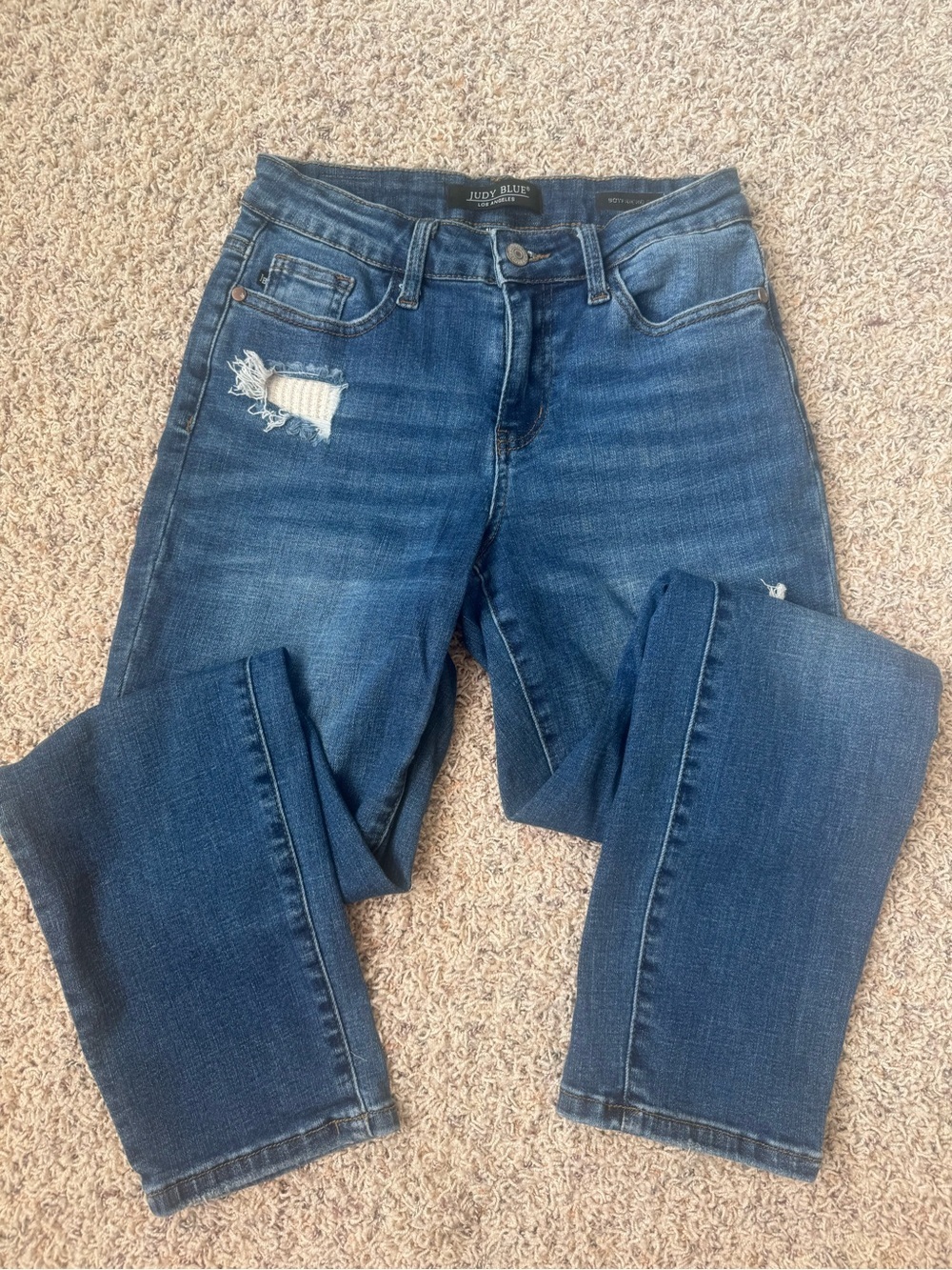 Judy Blue Jeans Women 25 Distressed Boyfriend Fit Dark Wash Boutique Preppy - Picture 8 of 13